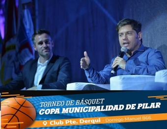 Kicillof y Achával estarán este lunes en Derqui lanzando la Copa Pilar de Básquet.