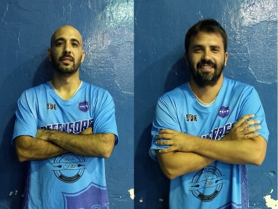 Fernando Gabriel "Totó" Pérez (izquierda) y Leonel "Mouso" Rodríguez (derecha) fueron los goleadores de la victoria de DSL en Ituzaingó