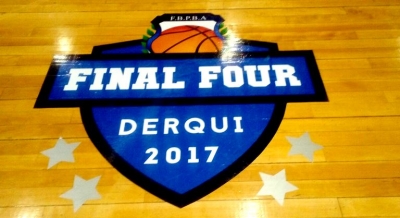 El parquet de Presidente Derqui ya está ploteado con el logo de Final Four.