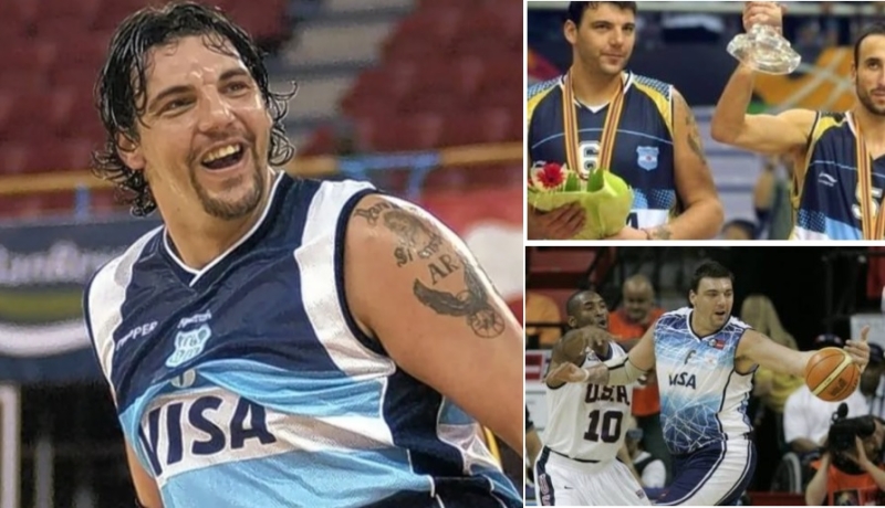Román González en la Selección con Manu y frente a Kobe.